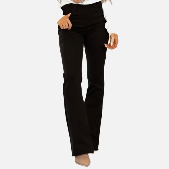 Judy Blue High Waist Black Pull On Flared Pants Womens size 15 - Picture 1 of 7